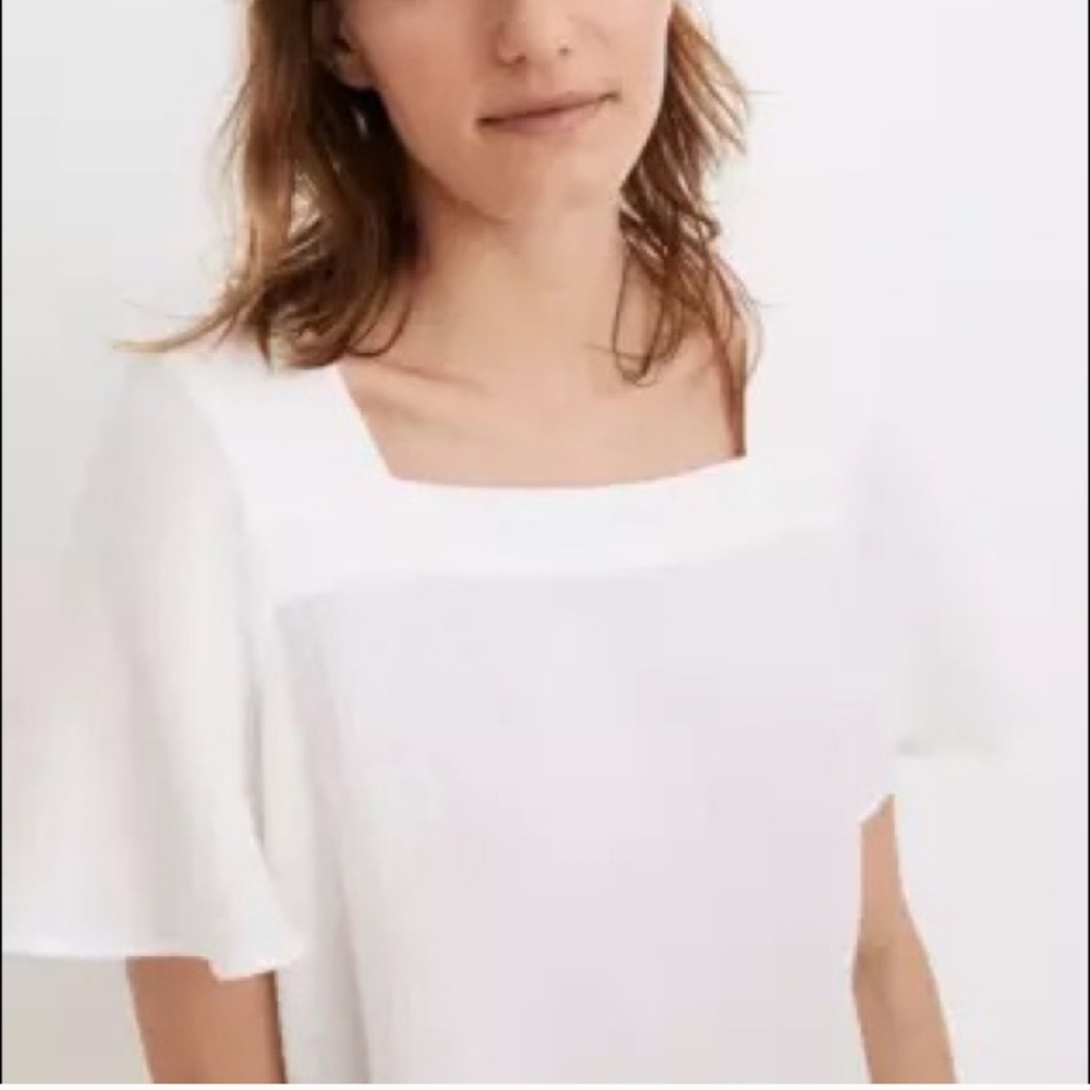 Madewell White Harlow Square Neck Top - Picture 4 of 9